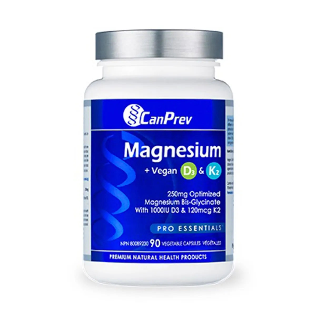 CanPrev Magnesium + Vegan D3 & K2 – 90 Veggie Caps