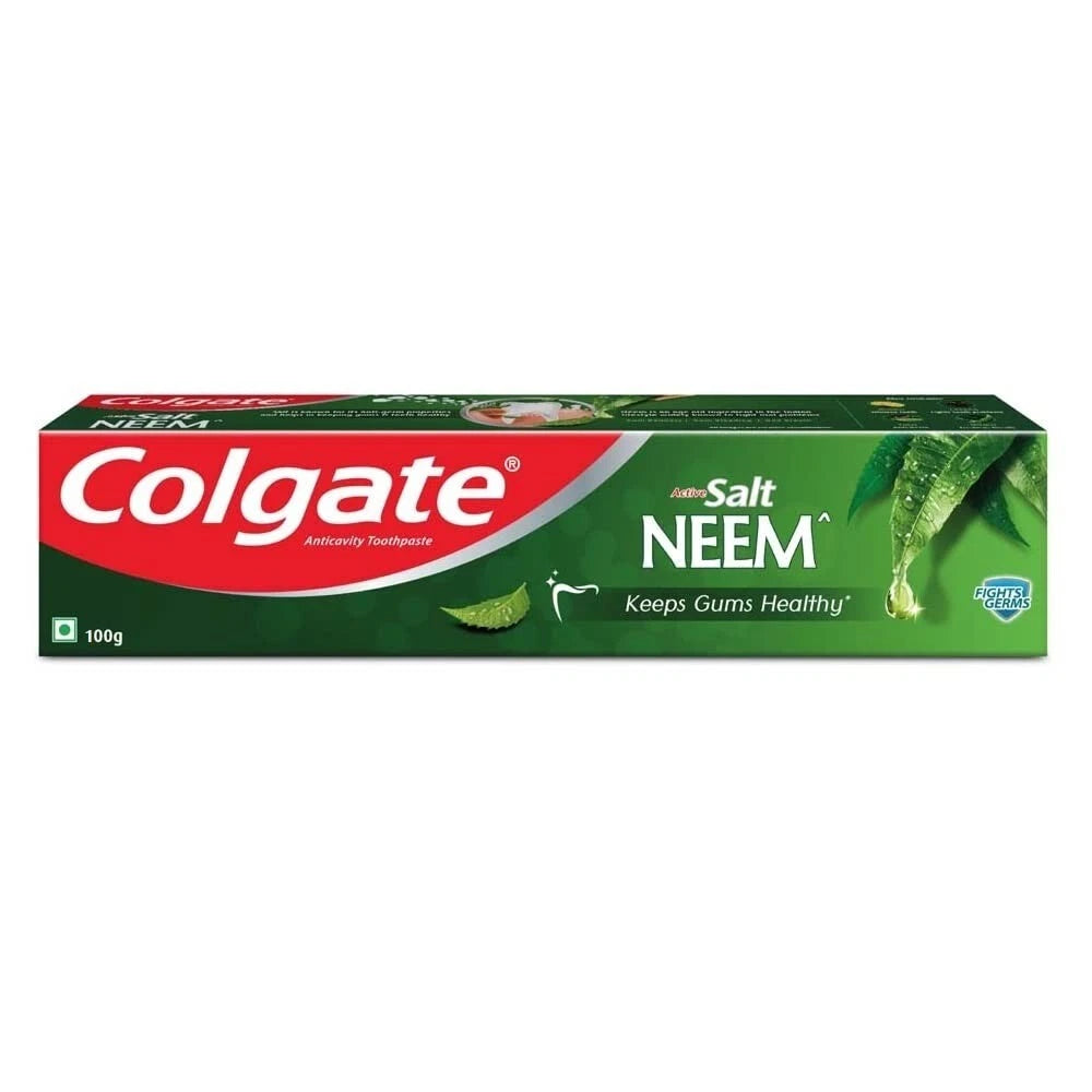 Colgate Active Salt Neem Toothpaste – 200g 🌿 | Strong Teeth, Gum Care & Deep Clean
