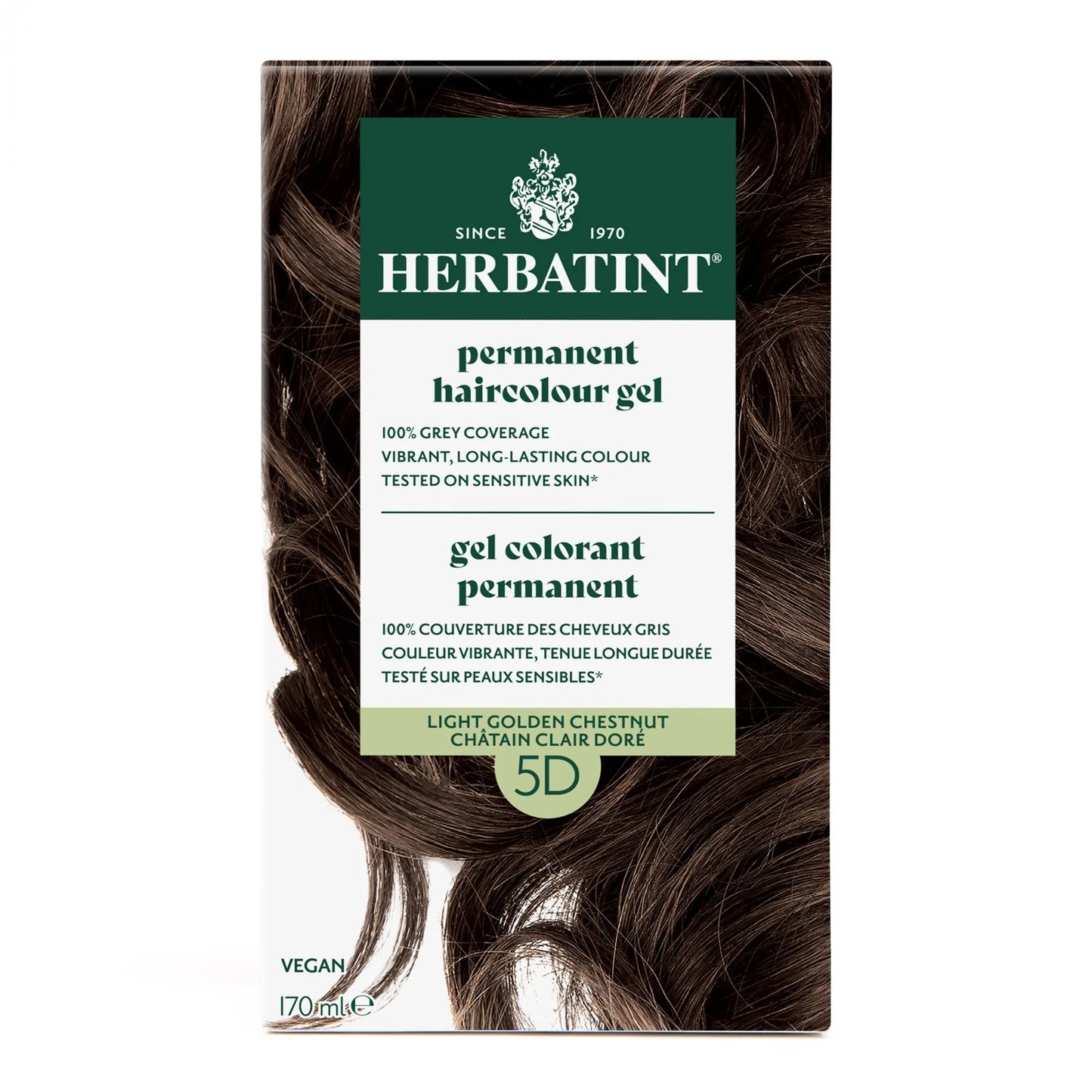 Herbatint Permanent Hair Color Gel – 5D Light Golden Chestnut 170 mL