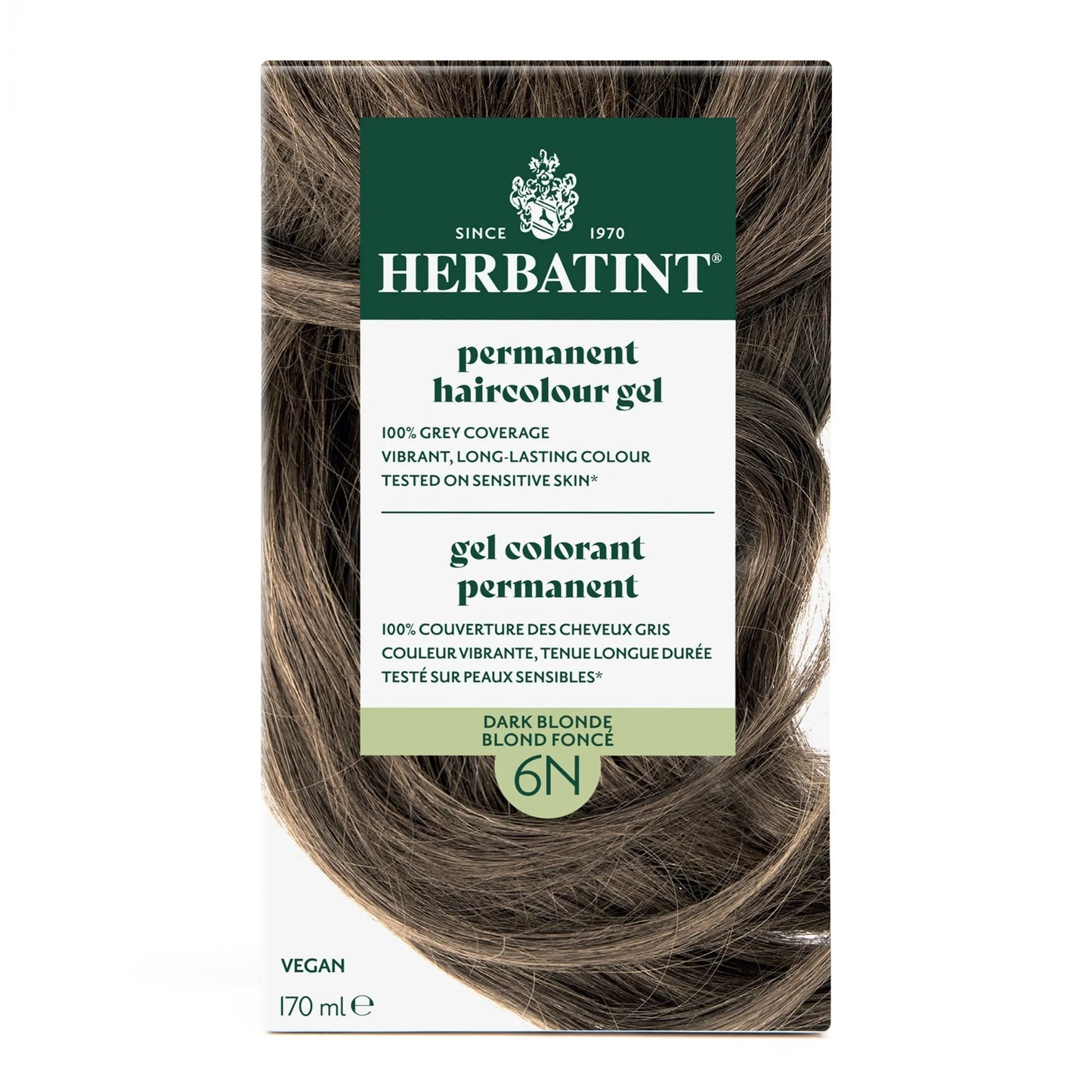 Herbatint Permanent Hair Color Gel 6N Dark Blonde – 170 mL