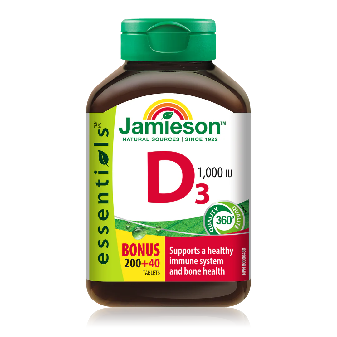 Jamieson Vitamin D3 1000 IU – 200 + 40 Caplets