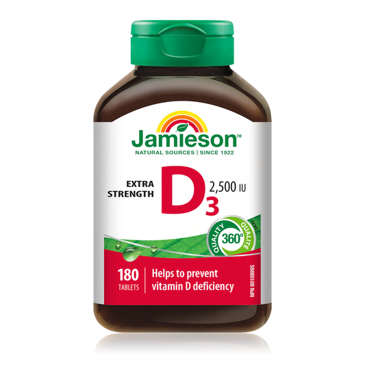 Jamieson Vitamin D3 2500 IU – 180 Caplets