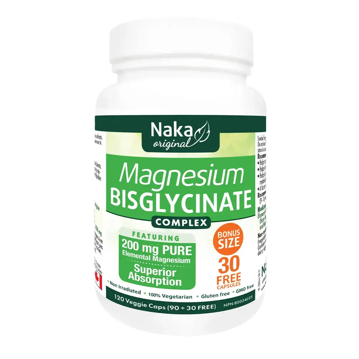 Naka Magnesium Bisglycinate – 120 Veggie Caps