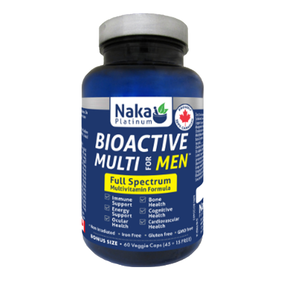 Naka Platinum BioActive Multi for Men Full Spectrum – 45 + 15 Veggie Caps
