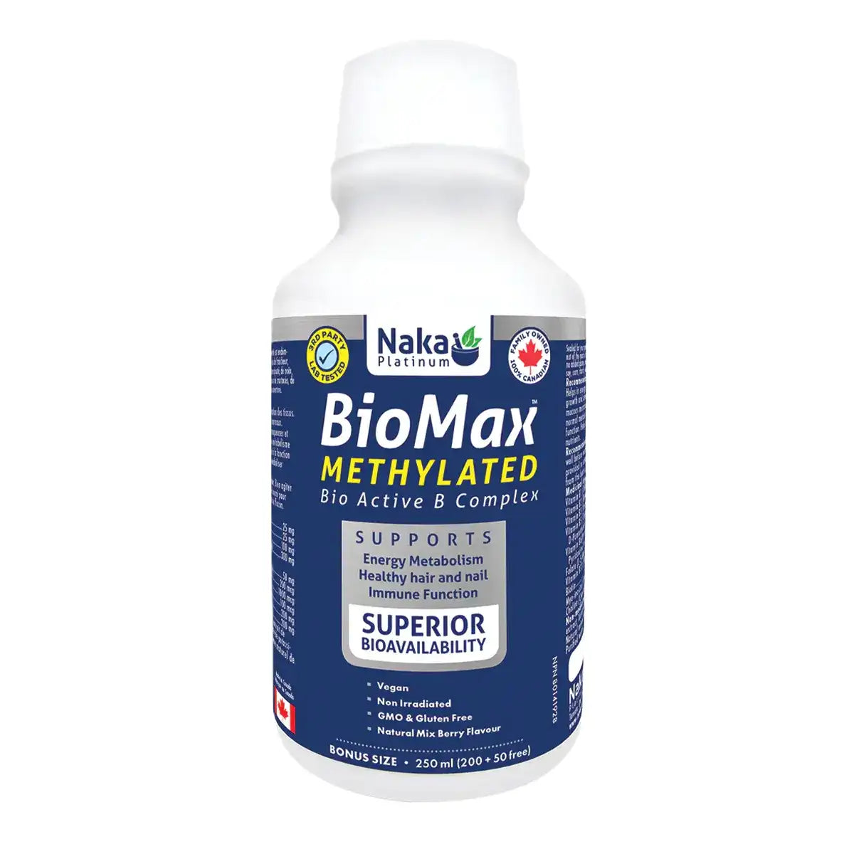 Naka Platinum BioMax Methylated Bio Active B Complex – 250ml