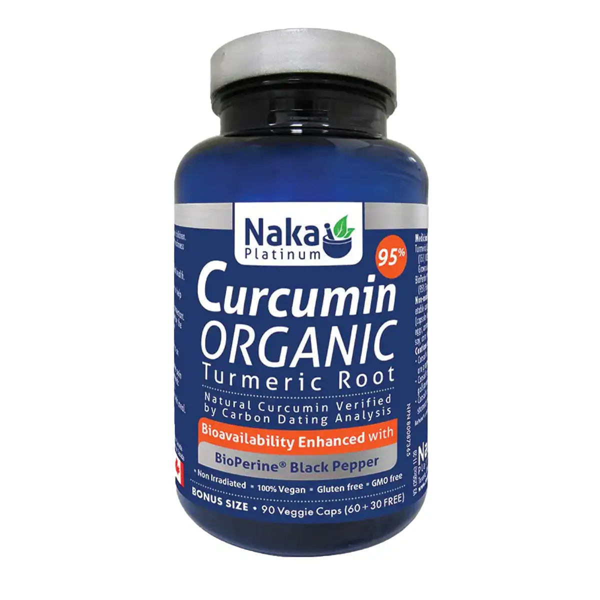 Naka Platinum Organic Curcumin 95% – 90 Veggie Caps