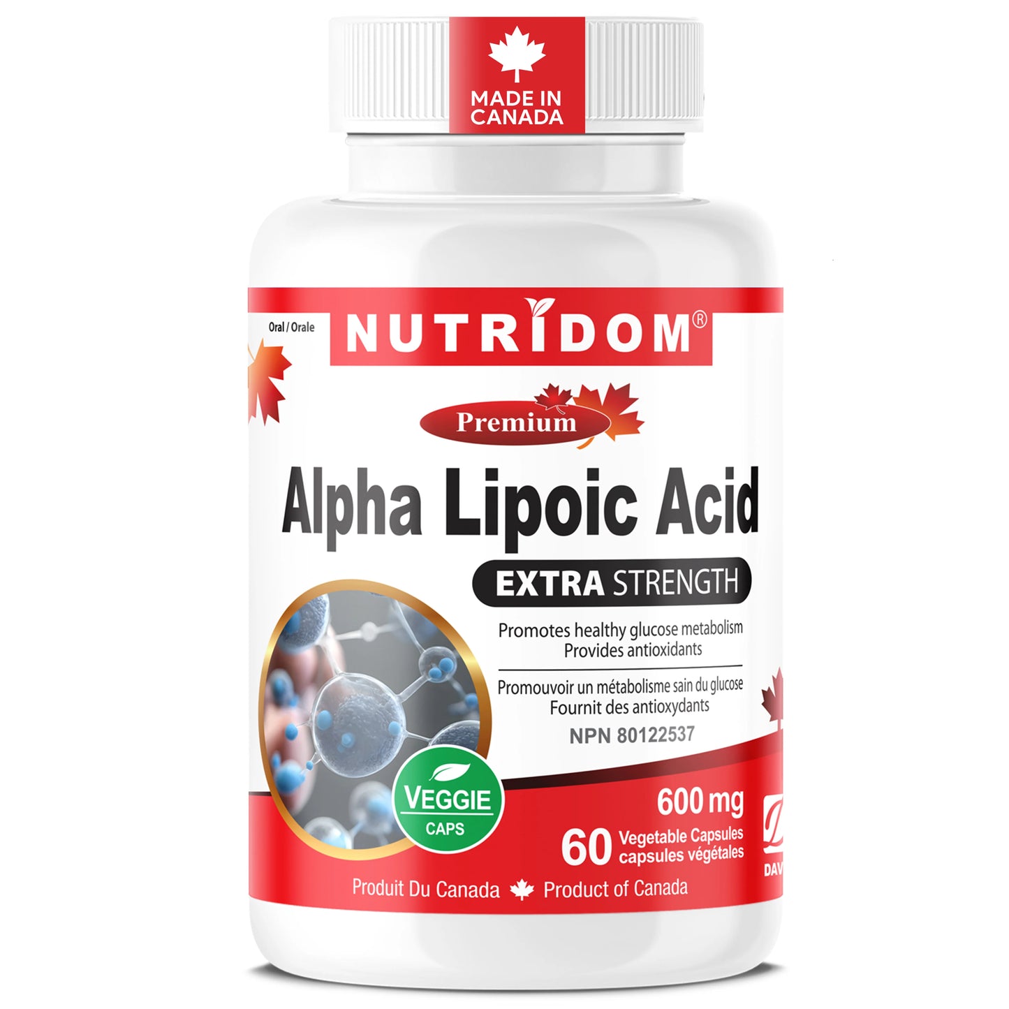 Nutridom Alpha Lipoic Acid 600mg – 60 Capsules