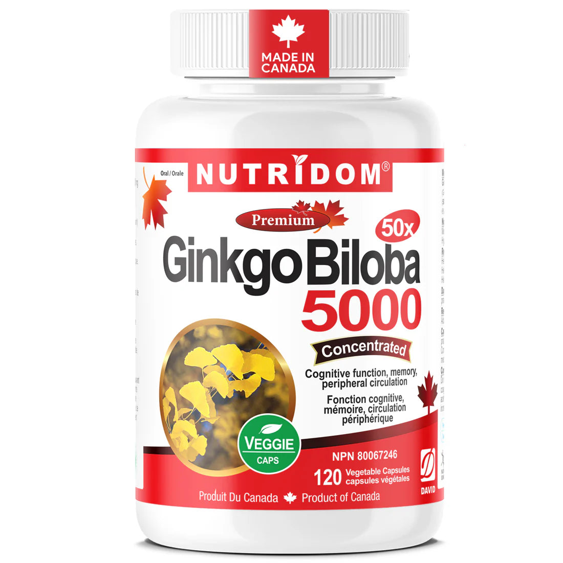 Nutridom Ginkgo Biloba 5,000 – 120 Capsules