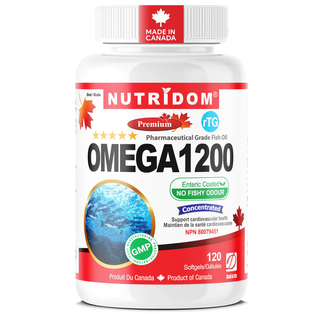 Nutridom Omega 1200 Fish Oil – 120 Capsules
