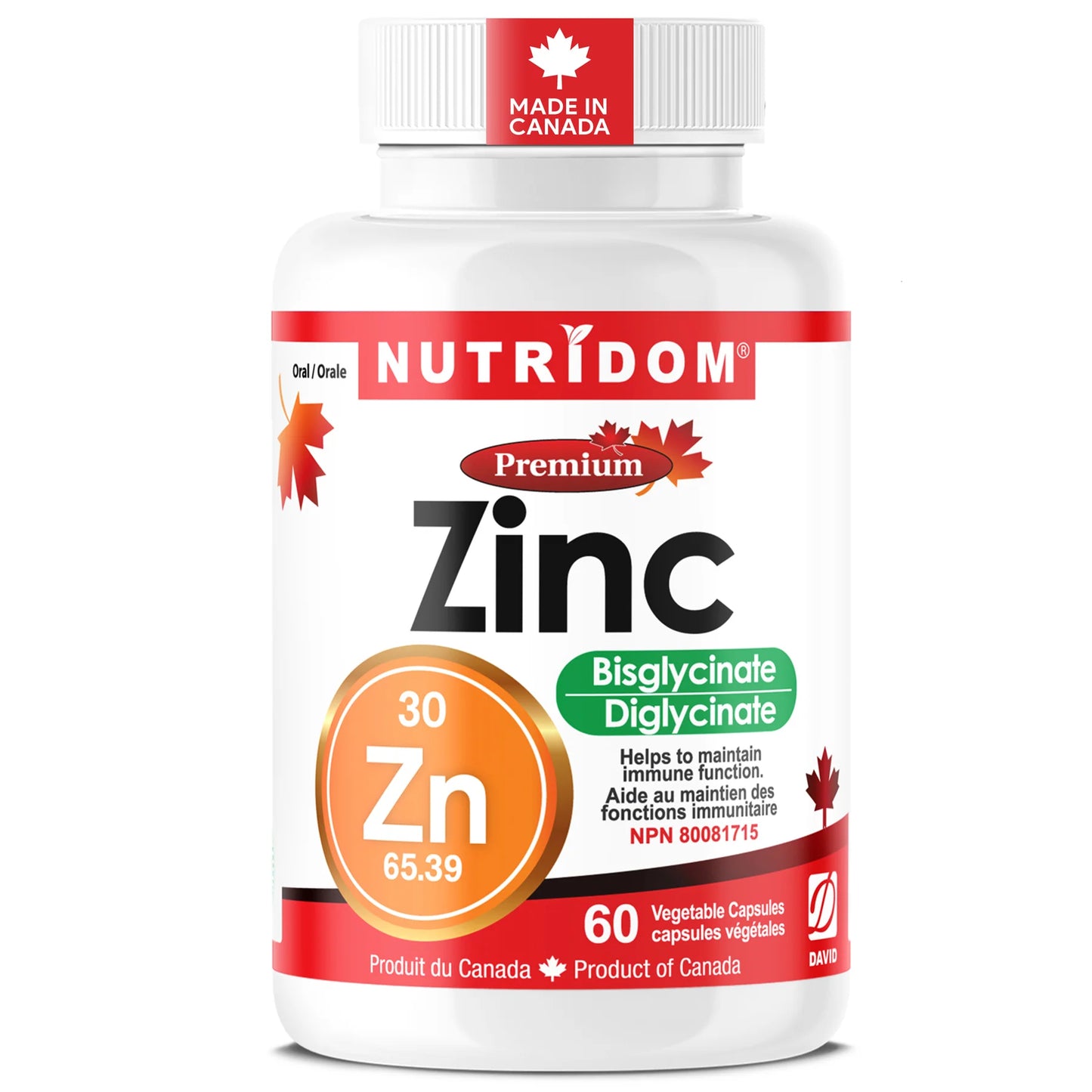 Nutridom Zinc Bisglycinate – 60 Caps