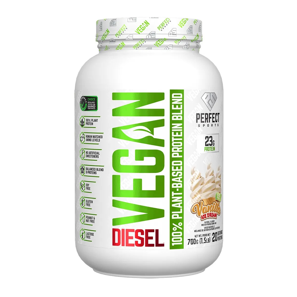Perfect Sports DIESEL Vegan Protein – 700g | Vanilla Ice Dream