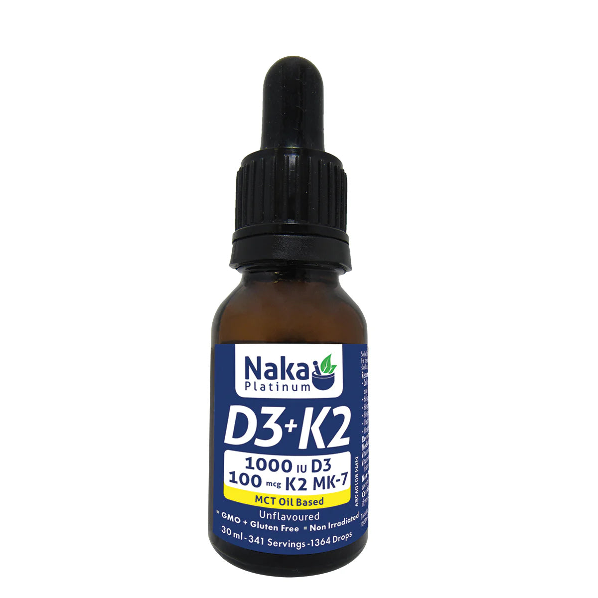 Naka Platinum D3+K2 in MCT Oil – 30ml