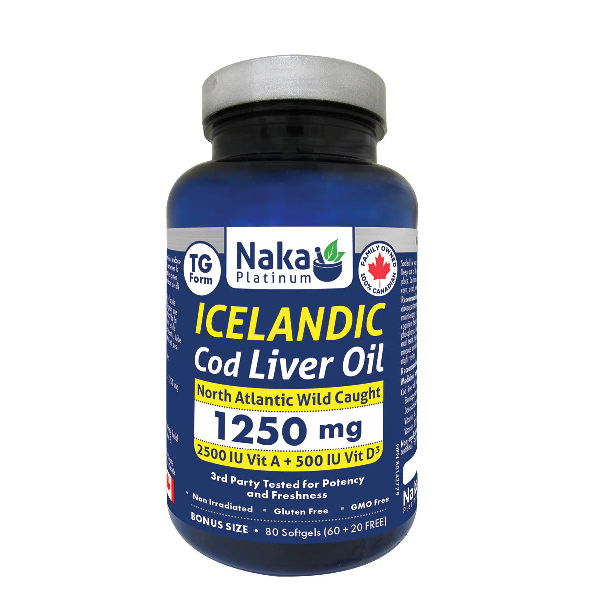 Platinum Naka Icelandic Cod Liver Oil – 80 Softgels