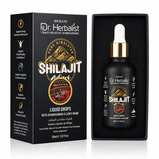 Hemani Shilajit Liquid 50% Fulvic Acid with Lion’s Mane & Ashwagandha 🌿 | Energy, Focus & Daily Wellness Support