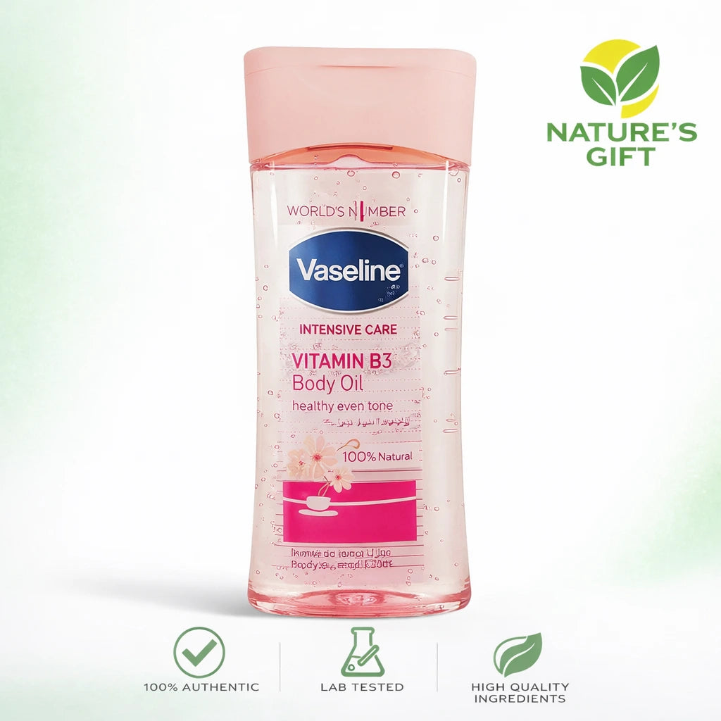 DUBAI EXCLUSIVE Vaseline Intensive Care Vitamin B3 Body Oil – Rose Gel (200ml)