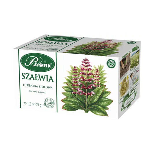 Biofix Sage Tea – 20 Tea Bags 🌿 | Throat, Digestion & Herbal Wellness (Poland)