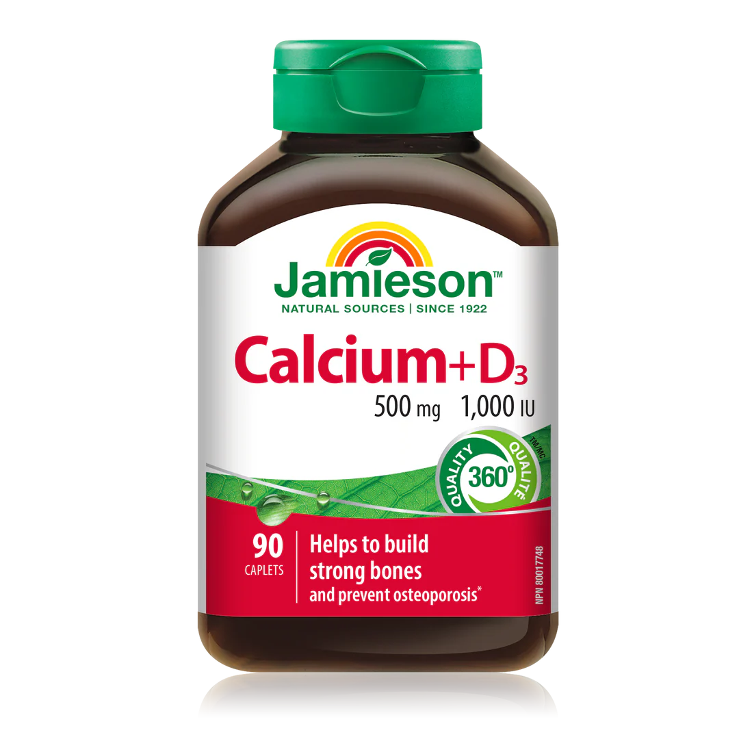 Jamieson Calcium 500 mg & Vitamin D3 1000 IU – 90 Caplets