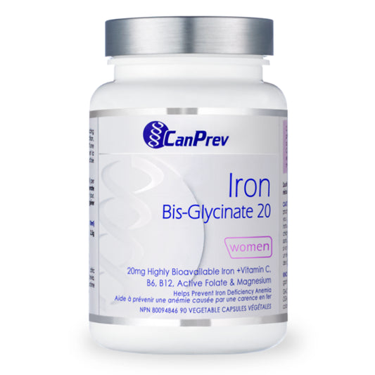 CanPrev Iron Bis-Glycinate 20 Women – 90 Veggie Caps