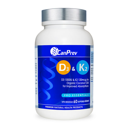 CanPrev Vitamin D3 & K2 + MCT – 60 Softgels