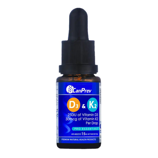 CanPrev Vitamin D3 & K2 + MCT Drops – 15mL