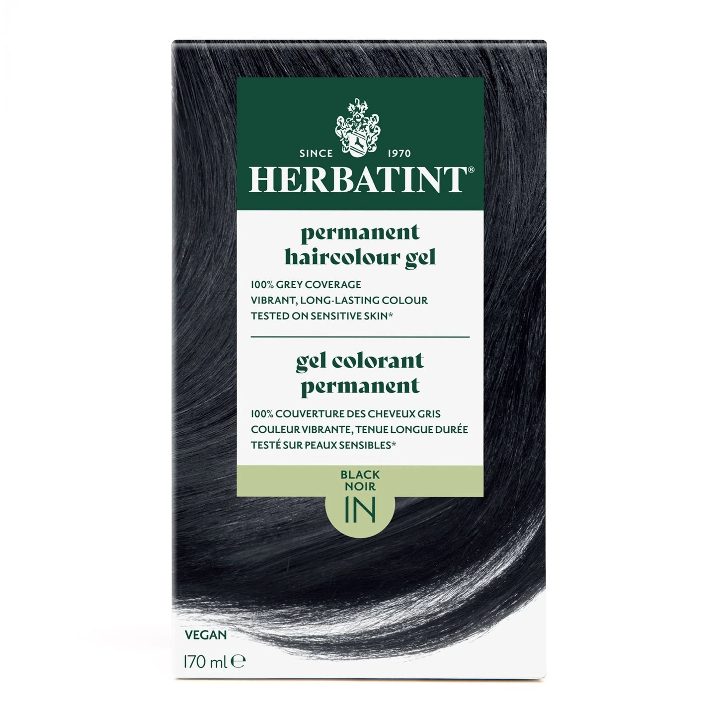 Herbatint Permanent Hair Color Gel 1N Black – 170 mL