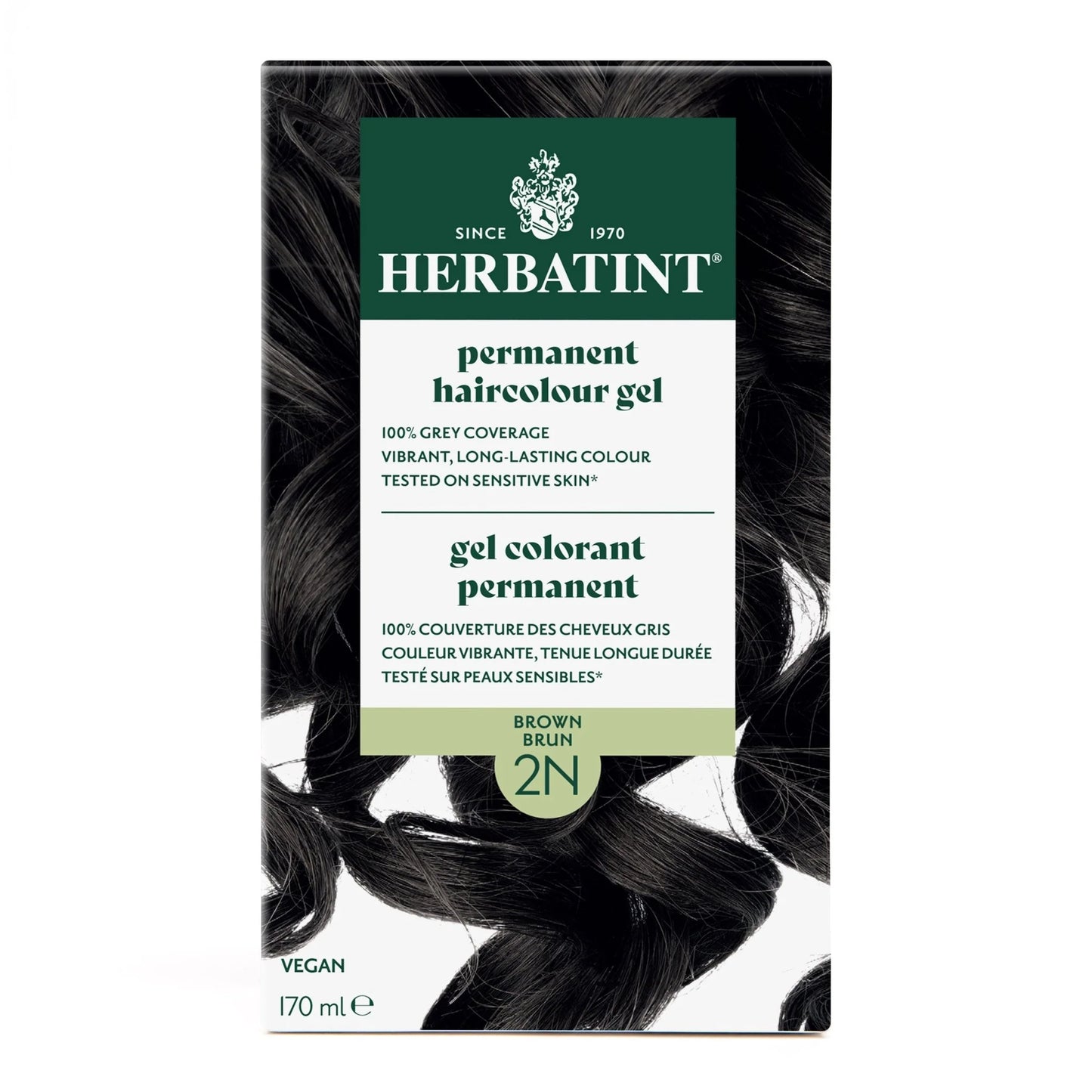Herbatint Permanent Hair Color Gel 2N Brown – 170 mL