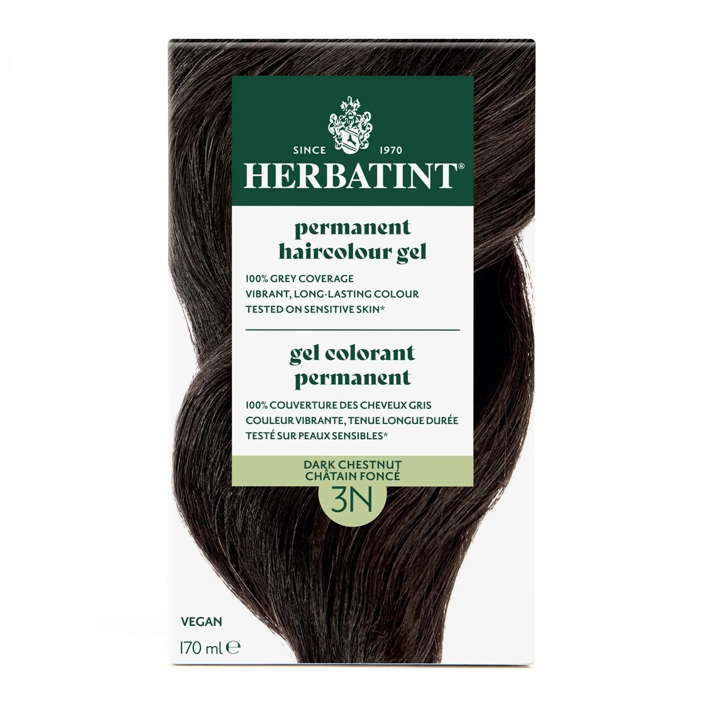 Herbatint Permanent Hair Color Gel 3N Dark Chestnut – 170 mL