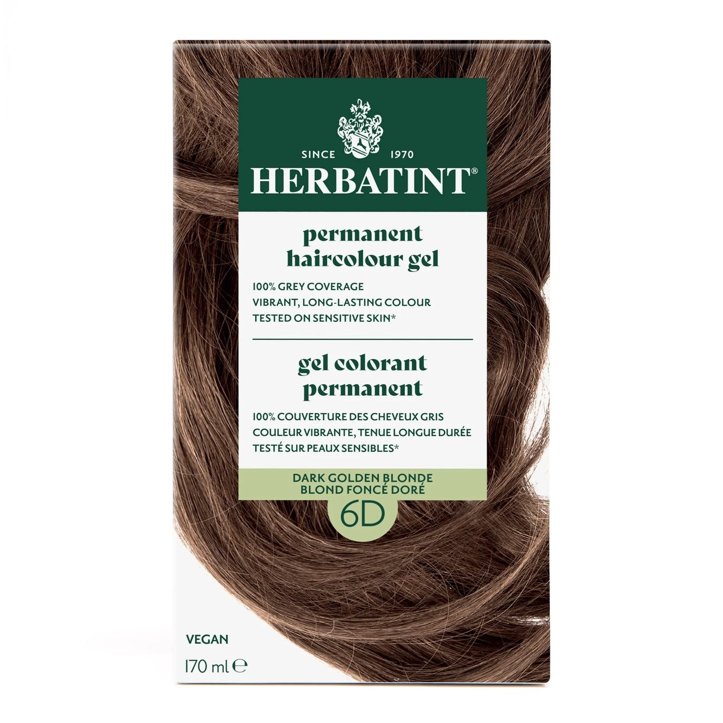 Herbatint Permanent Hair Color Gel – 6D Dark Golden Blonde 170 mL