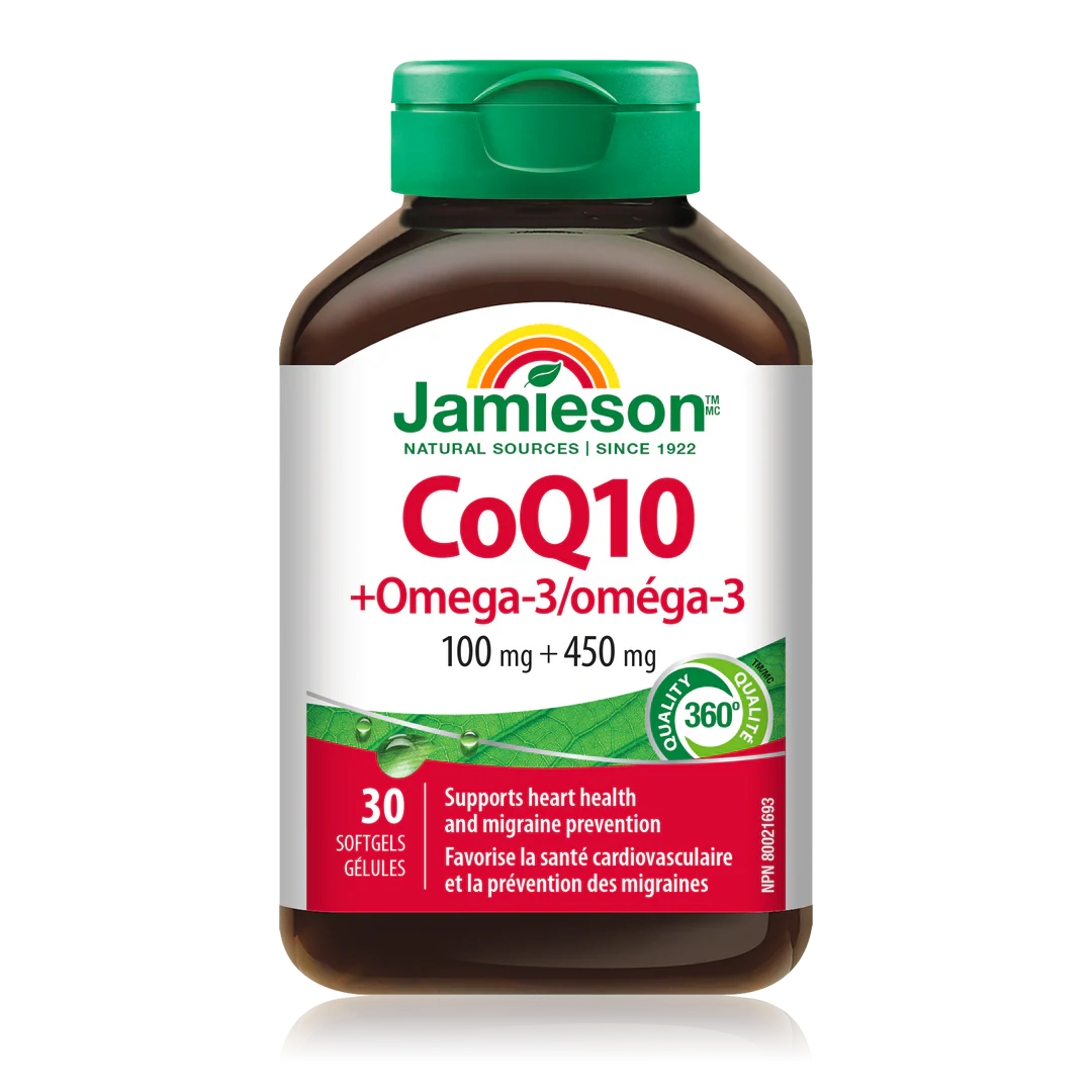 Jamieson Co-Q10 100 mg + Omega-3 450 mg – 30 Softgels