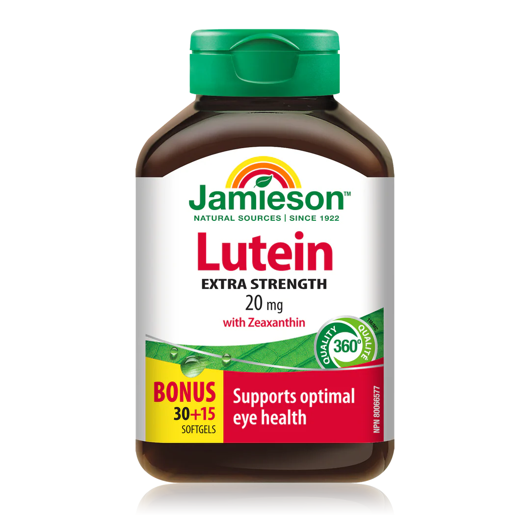 Jamieson Lutein 20 mg + Zeaxanthin – 30 + 15 Softgels
