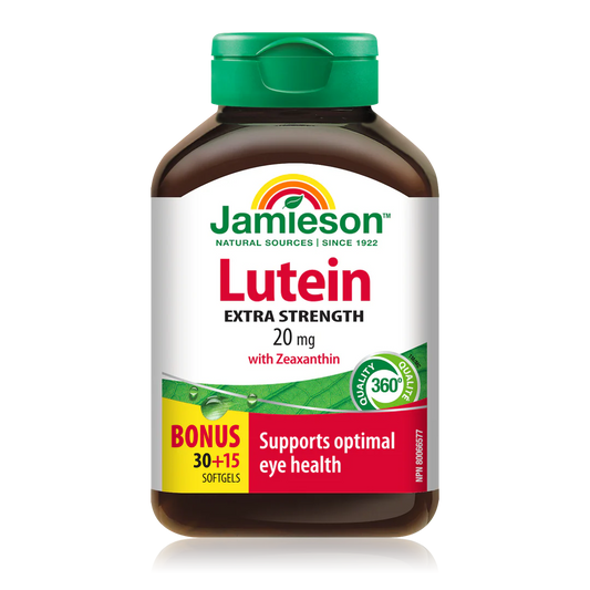 Jamieson Lutein 20 mg + Zeaxanthin – 30 + 15 Softgels