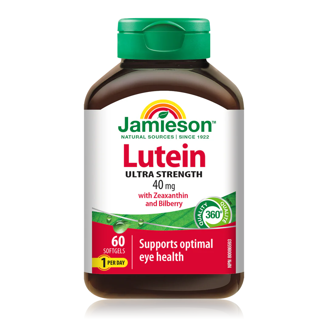 Jamieson Lutein 40 mg + Zeaxanthin + Bilberry – 60 Softgels