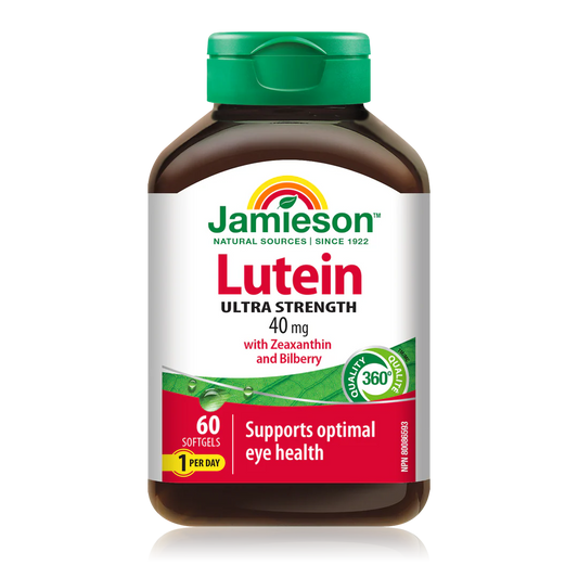 Jamieson Lutein 40 mg + Zeaxanthin + Bilberry – 60 Softgels