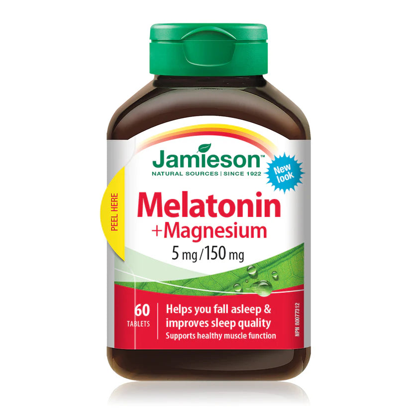 Jamieson Melatonin 5 mg + Magnesium 150 mg – 60 Caplets