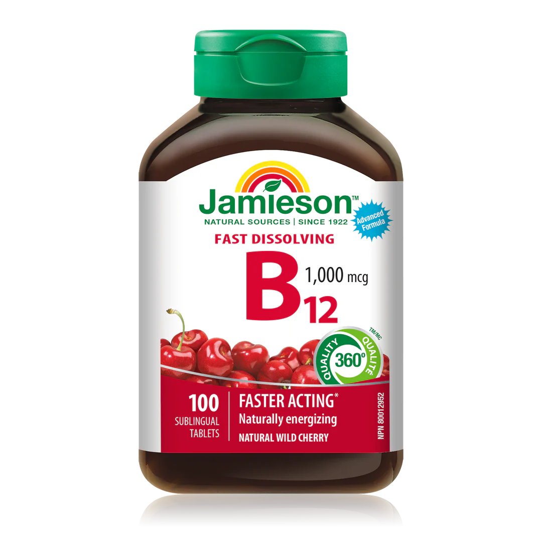 Jamieson Vitamin B12 1000 mcg Fast Dissolving – 100 Caplets