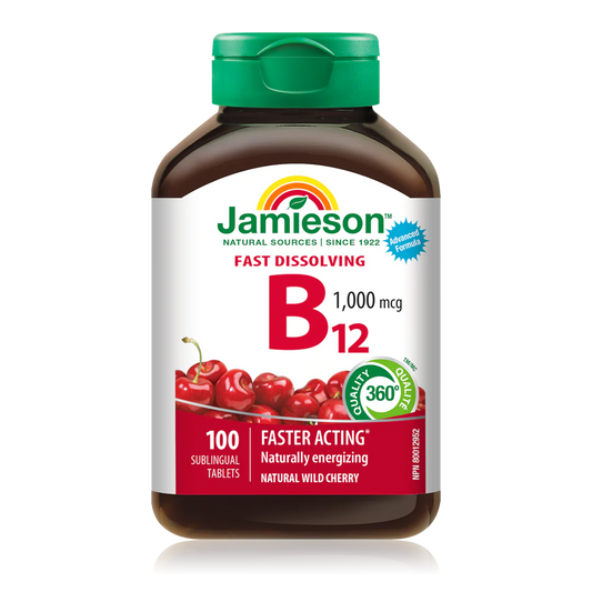 Jamieson Vitamin B12 1000 mcg Fast Dissolving – 100 Caplets