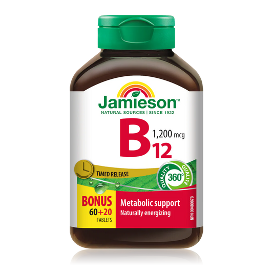 Jamieson Vitamin B12 1200 mcg Timed Release – 60 + 20 Caplets