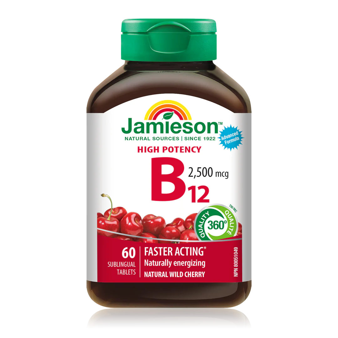 Jamieson Vitamin B12 2500 mcg Fast Dissolve – 60 Caplets