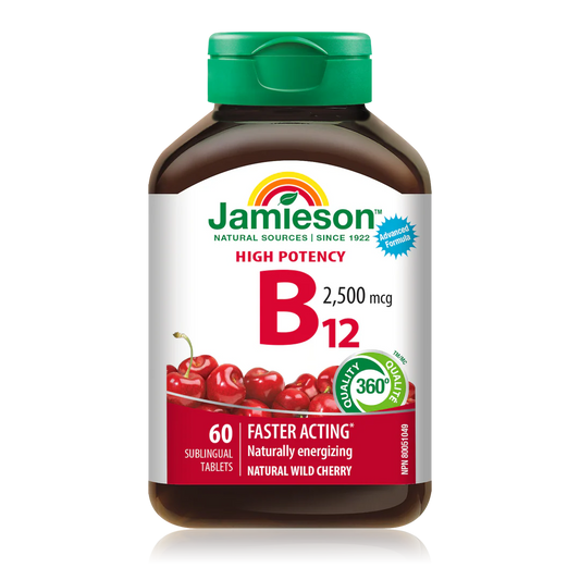 Jamieson Vitamin B12 2500 mcg Fast Dissolve – 60 Caplets