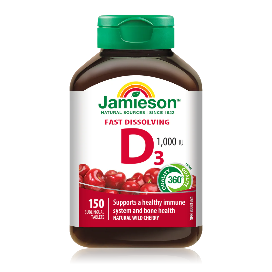 Jamieson Vitamin D3 1000 IU Fast Dissolving – 150 Caplets
