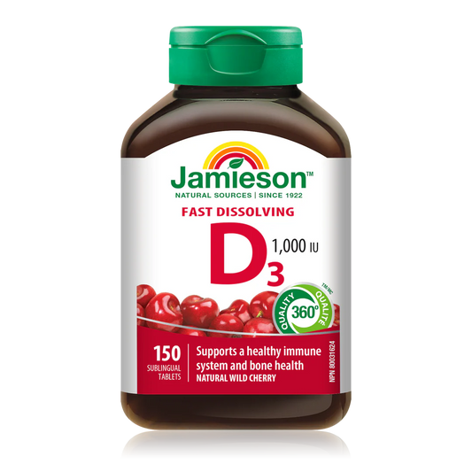 Jamieson Vitamin D3 1000 IU Fast Dissolving – 150 Caplets
