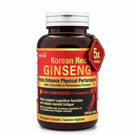 Herba Korean Red Ginseng Extract Capsules – 120 Vegetable Capsules
