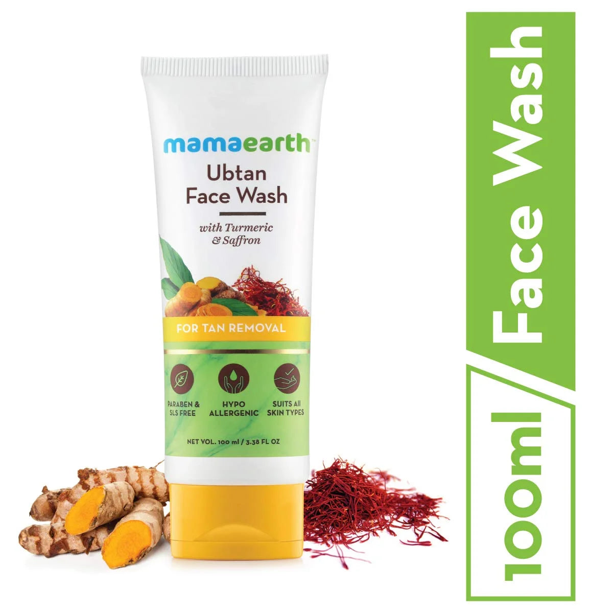 MamaEarth Ubtan Natural Glow Face Wash with Turmeric & Saffron – 100 mL