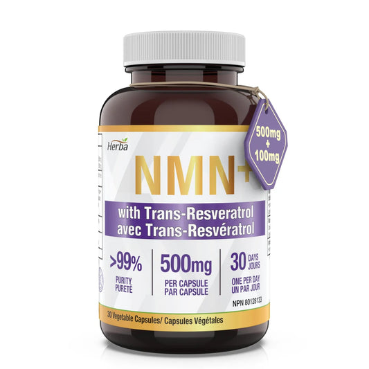 Herba NMN Supplement + Resveratrol – 600 mg | 30 Vegetable Capsules