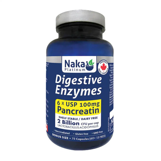 Naka Platinum Digestive Enzymes – 75 Veggie Caps