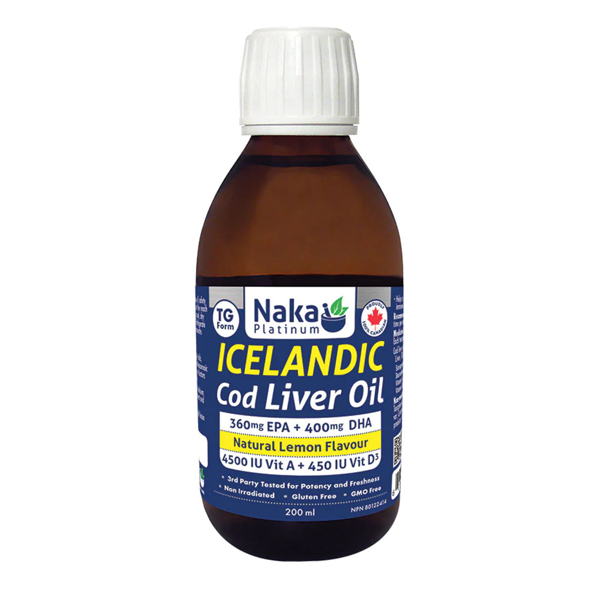 Naka Platinum Icelandic Cod Liver Oil Natural Lemon – 200mL