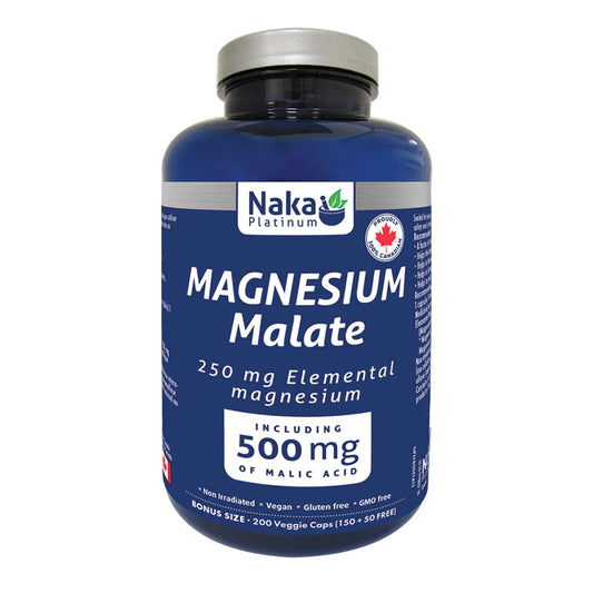 Naka Platinum Magnesium Malate 500mg – 200 Veggie Caps