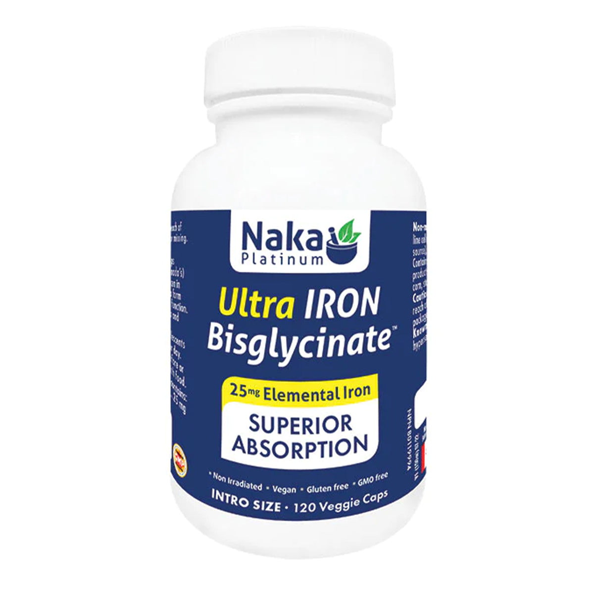 Naka Platinum Ultra Iron Bisglycinate – 25mg | 120 Veggie Caps
