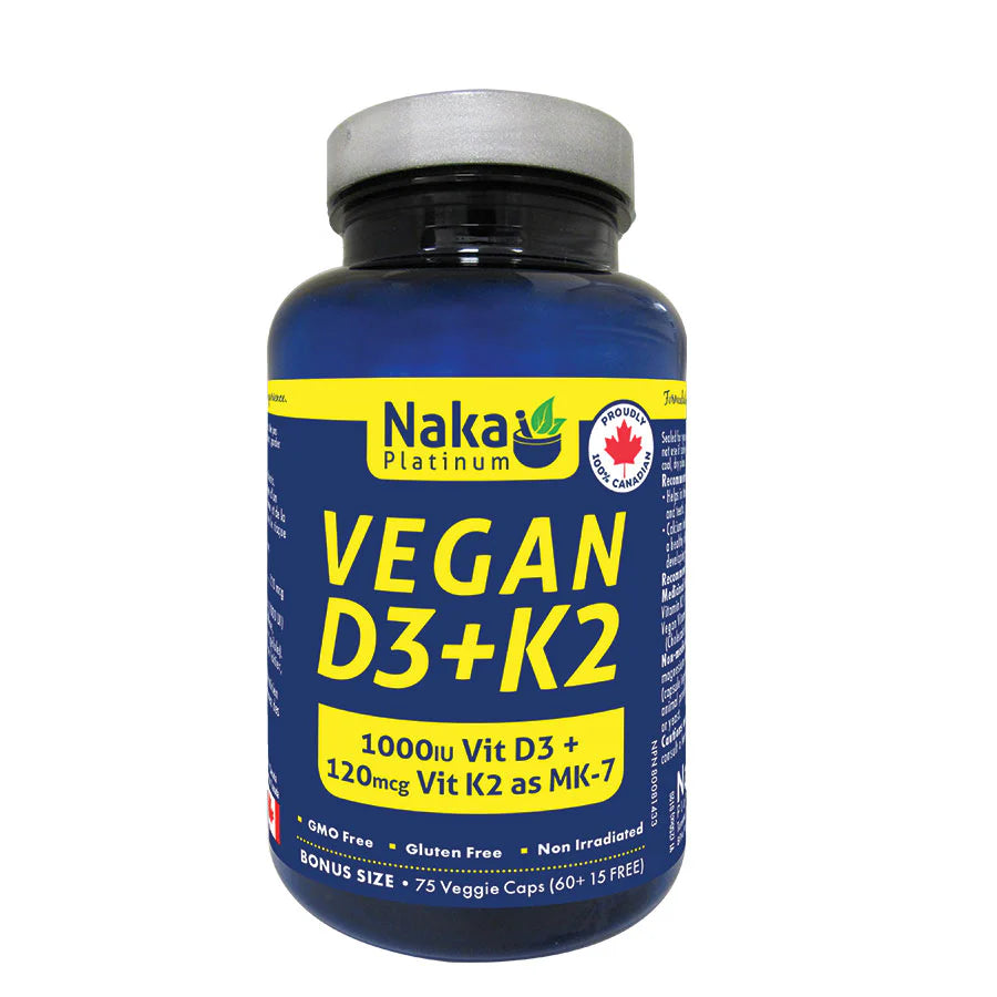 Naka Platinum Vegan D3+K2 – 75 Vcaps