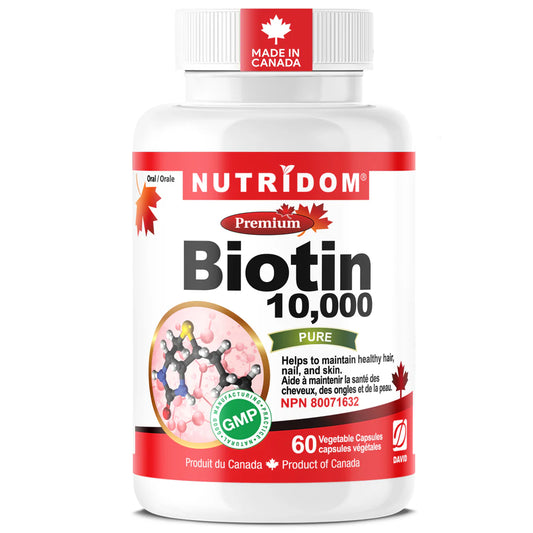 Nutridom Biotin 10,000mcg – 60 Capsules